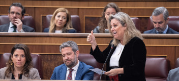 Macarena Montesinos durante su intervención en el Congreso