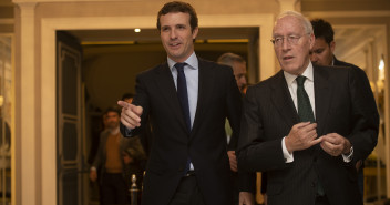 Pablo Casado en los desayunos de Europa Press