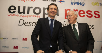 Pablo Casado en los desayunos de Europa Press