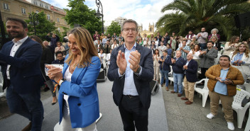 Feijóo en un acto del PP en Gijón, Asturias