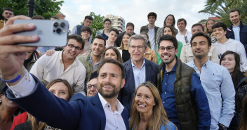 Feijóo en un acto del PP en Gijón, Asturias