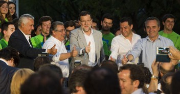Mariano Rajoy junto a Zoido, Juanma Moreno y Javier Arenas