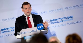 El Presidente del Partido Popular, Mariano Rajoy, durante su intervención en la clausura de la 22 Intermunicipal Popular