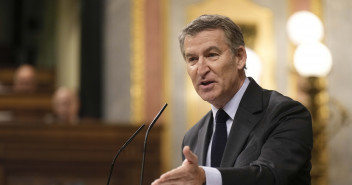 Feijóo durante su intervención en el Congreso