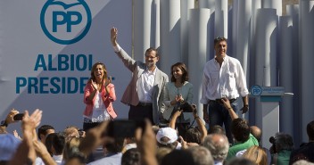 Mariano Rajoy, Xavier García Albiol, Alícia Sánchez-Camacho y Andrea Levy en Badalona