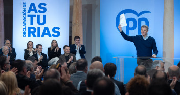 Alberto Núñez Feijóo durante la Declaración de Asturias.