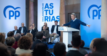 Alberto Núñez Feijóo durante la Declaración de Asturias.