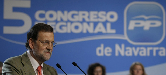 Mariano Rajoy durante su intervención en la clausura del I Congreso del PP de Navarra