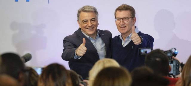 Alberto Núñez Feijóo en la presentación de Javier de Andrés como candidato a las elecciones autonómicas vascas
