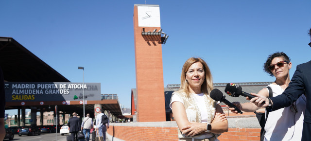 Ana Alós, en una comparecencia en la estación Puerta de Atocha