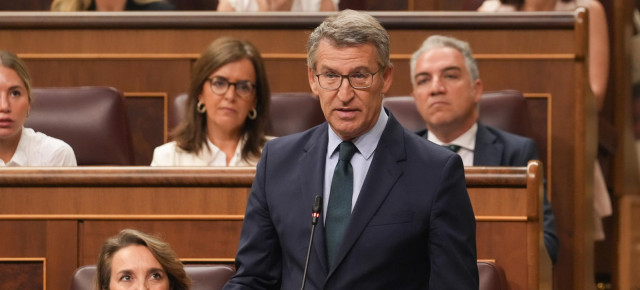 Alberto Núñez Feijóo, durante la sesión de control al Gobierno