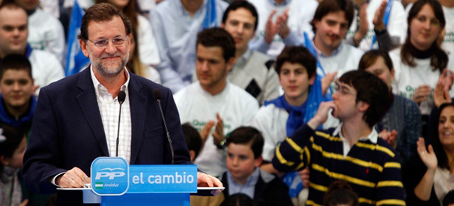 Mariano Rajoy durante su intervención en  Alcalá de los Gazules (Cádiz)