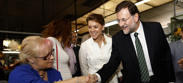 Mariano Rajoy y María Dolores de Cospedal en Torrijos (Toledo)