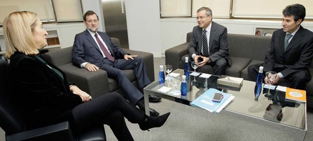 Mariano Rajoy durante su reunión mantenida con farmaindustria