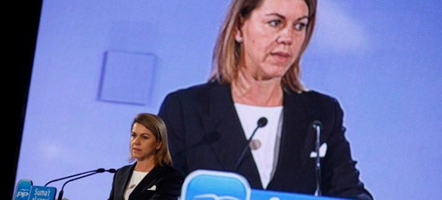 Maria Dolores de Cospedal durante el acto en Badalona