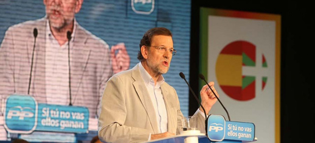 Mariano Rajoy durante su intervención en un acto en Bilbao