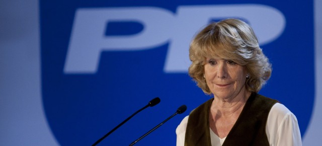 La presidenta del Partido Popular de Madrid, Esperanza Aguirre