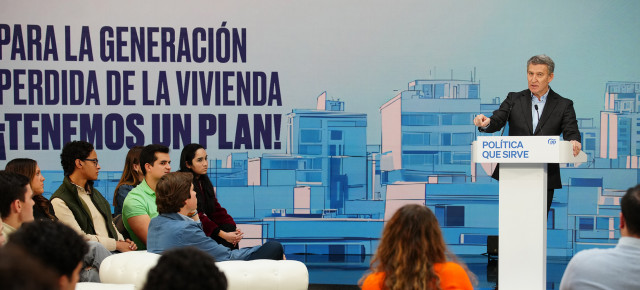 Feijóo en un acto sobre vivienda con jóvenes en Madrid