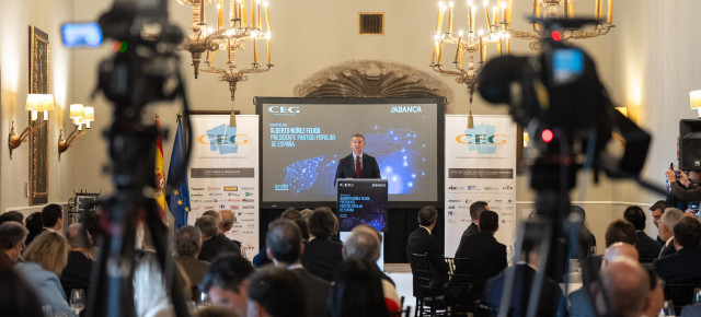 Alberto Núñez Feijóo en el desayuno Empresarios Santiago de Compostela