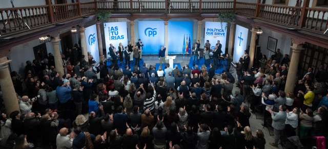 Alberto Núñez Feijóo durante la Declaración de Asturias.