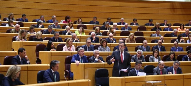 Mariano Rajoy durante la sesión de control al Gobierno en el Senado
