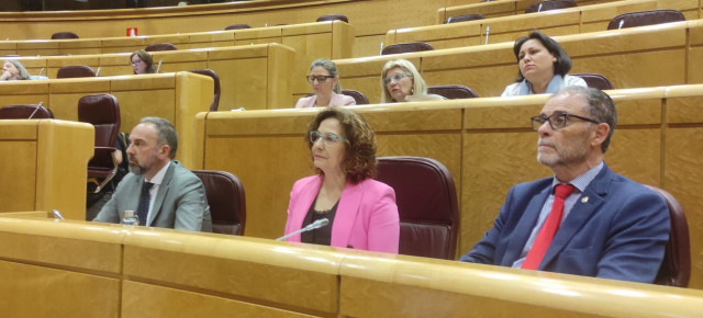  Bienvenido de  Arriba, Carmen Riolobos y Vicente Tejedo en el Senado