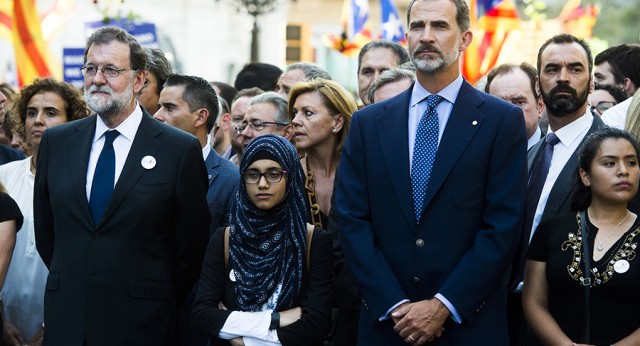 Manifestación contra el terrorismo en Barcelona