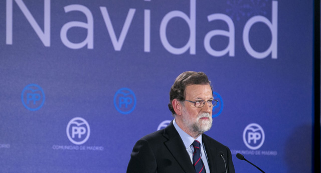 Mariano Rajoy interviene en la cena de Navidad del PP de Madrid