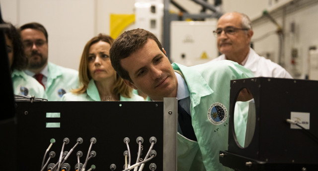 Pablo Casado en su visita a La Laguna