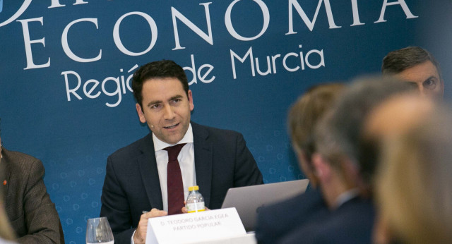 Teodoro García Egea, participa en un debate electoral en Murcia