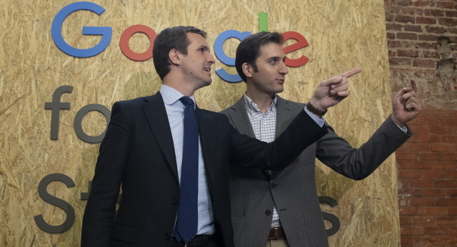 Pablo Casado en su visita al Campus de Google