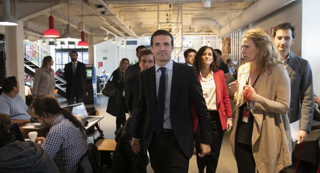 Pablo Casado en su visita al Campus de Google