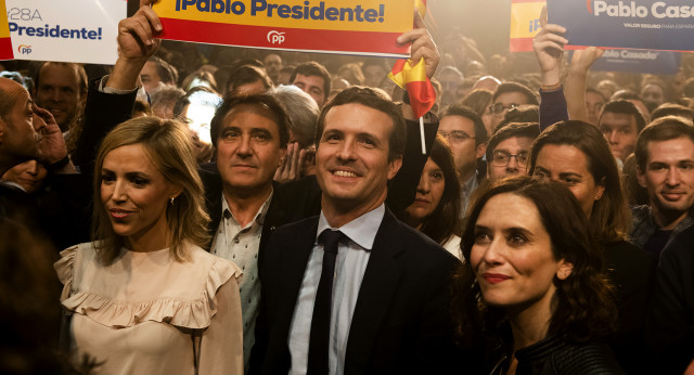 Pablo Casado en el acto de inicio de campaña.