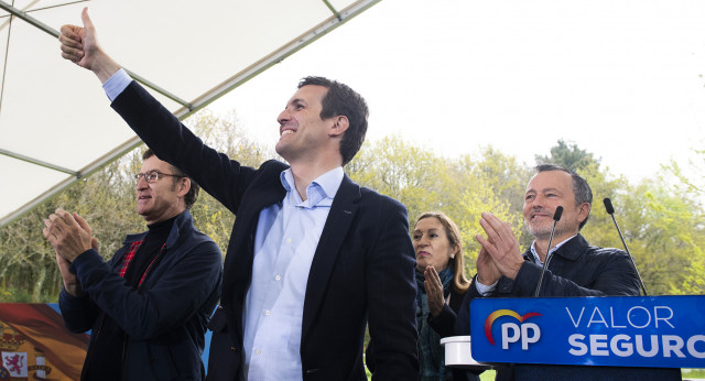 Pablo Casado en un Mitin en Nemenzo, Santiago de Compostela