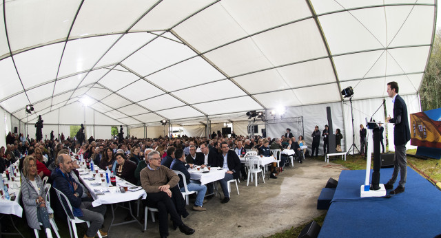 Pablo Casado en un Mitin en Nemenzo, Santiago de Compostela