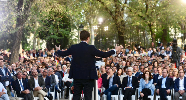 Pablo Casado clausura un acto del PP en Madrid.