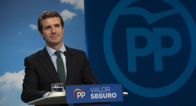 Pablo Casado en rueda de prensa Valoración Resultados Electorales