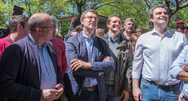 Pablo Casado Y Alberto Núñez Feijóo en la III Romería del Partido Popular en A Coruña.