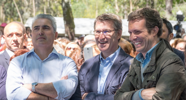 Pablo Casado Y Alberto Núñez Feijóo en la III Romería del Partido Popular en A Coruña.