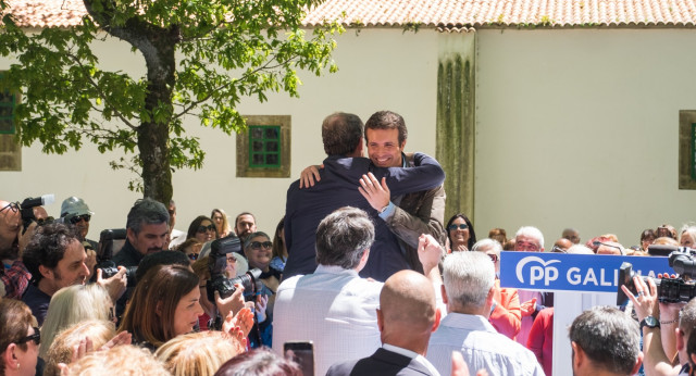 Pablo Casado Y Alberto Núñez Feijóo en la III Romería del Partido Popular en A Coruña.