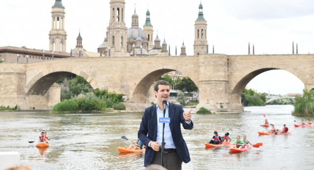 Pablo Casado en la presentación del programa electoral europeo en Zaragoza