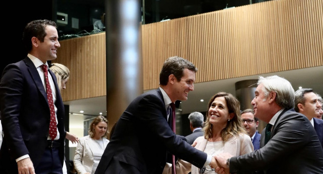 Pablo Casado preside reunión plenaria con los grupos del PP del Congreso y el Senado