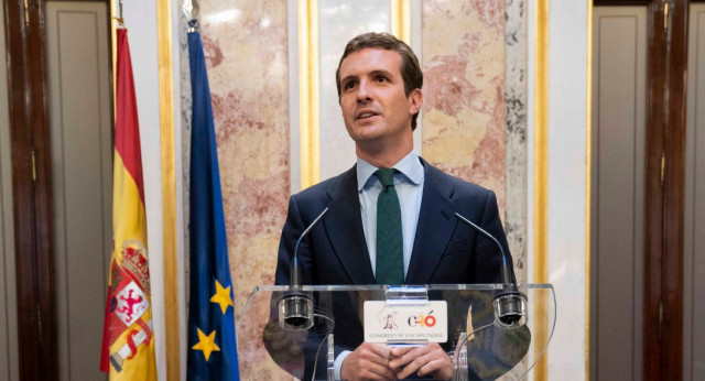 Pablo Casado tras la sesión constitutiva del Congreso de los Diputados