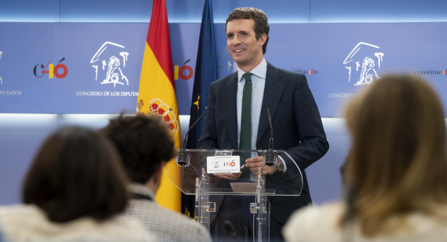 El presidente del Partido Popular, Pablo Casado