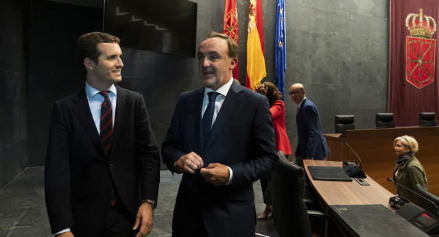 Reunión de Pablo Casado con Javier Esparza, Presidente de UPN