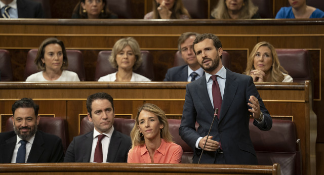 Pablo Casado, durante su intervención en la Sesión de Control