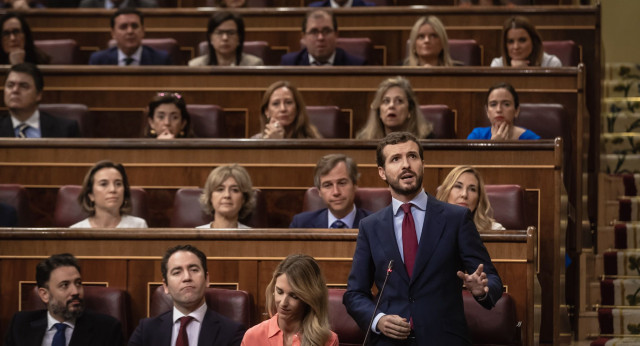 Pablo Casado, durante su intervención en la Sesión de Control