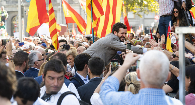 Pablo Casado, en la manifestación de Sociedad Civil Catalana