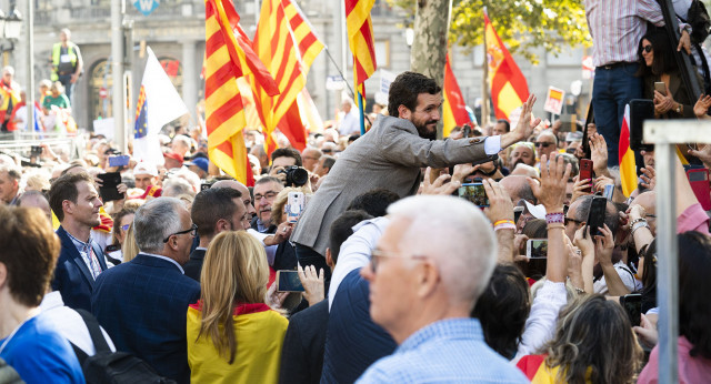 Pablo Casado, en la manifestación de Sociedad Civil Catalana