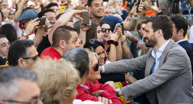 Pablo Casado, en la manifestación de Sociedad Civil Catalana